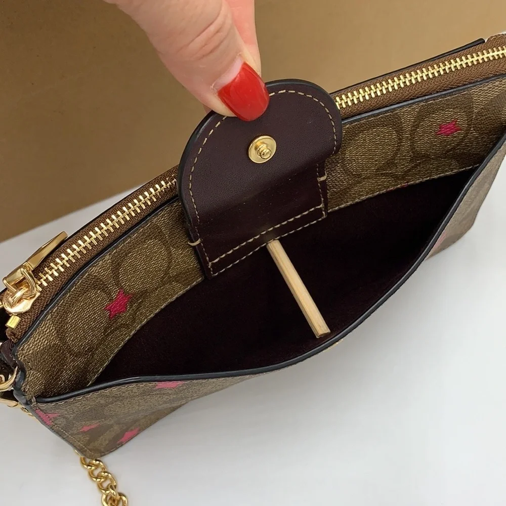 COACH Poppy Crossbody With Card Case In Signature Canvas With Disco Star Print